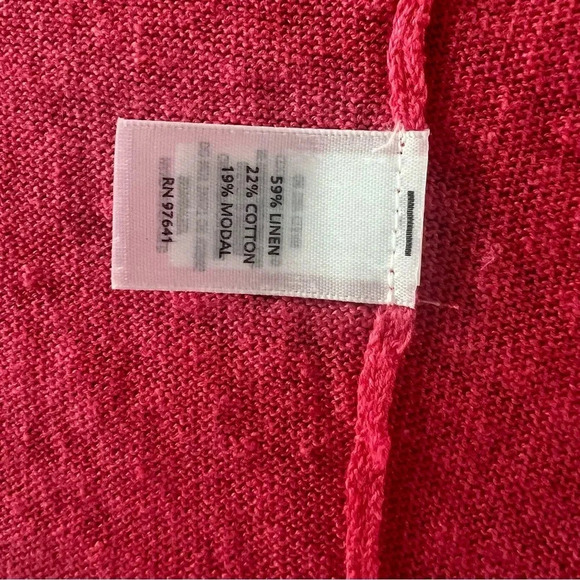 J.Jill Waterfall Pink Linen Blend Cardigan Lightweight Size Medium - Picture 6 of 8